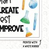 Ask Imagine Plan Create Test Improve Classroom Poster - Science