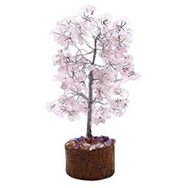 White Whale Rose Stone Tree Reiki Healing Crystal Gems Spiritual Feng Shui Vastu Table Decor