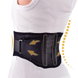 Meidlan Lumbar Support, Lumbar Corset, Lumbar Belt, Lumbar Fixing Support, Lumbar Belt, Back Muscle Correction, Mesh Ventilation, Compression for Lumbar, Sports, Work, Women, Men, XL (37.4 - 45.3