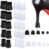 High Heel Protectors, 5 sizes High Heel Tip Covers, Heel Repair Set, Quiet Wear-Resistant, for Wedding Grass Outdoor (Black-Transparent, 10 pairs)