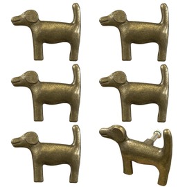 Adorable Golden Retriever Cabinet Knobs, 6Pcs Bronze Dog Single Hole Drawer Pull, Fun Pet Handles for Puppy-Themed Dresser Closet Cupboard Wardrobe Bathroom Kitchen(Zinc Alloy)
