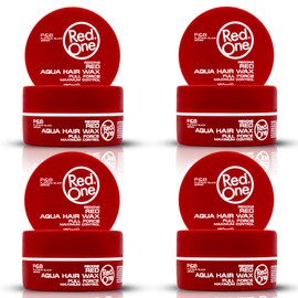 RedOne Hair Styling Aqua Wax Red 4x 150 ml | Edge Control | Hair Gel Wax | Ultra Hold | Strawberry Scent | Men & Women Hair Wax | Maximum Control
