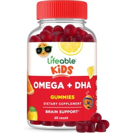 Lifeable Omega 3 for Kids Gummies | with Vegan DHA Supplement | Kids Omega 3 Fish Oil Alternative from Plant Based Flaxseed Oil | Great Tasting Supplement | 60 Gummies