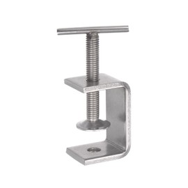 sourcing map Stainless Steel C-Clamp, 47mm Wide Jaw Opening with T-Bar Handle for Woodworking Welding Building