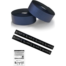 SMRG SR-BT Road Bike Handlebar Tape (with Double-Sided Tape), Made in Taiwan, Drop Handlebars, Double-Sided Tape Selectable, Made of EVA, End Tape Included, Carbon Pattern, Blue