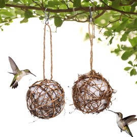 2Pcs Globe Hummingbird Nesting Material Holder, Set of 2, Bird Lover Gift, Indoor Outdoor Garden Decor