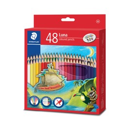 Staedtler Luna 48 Colors Coloured Pencil Set with Free Pencil Sharpener
