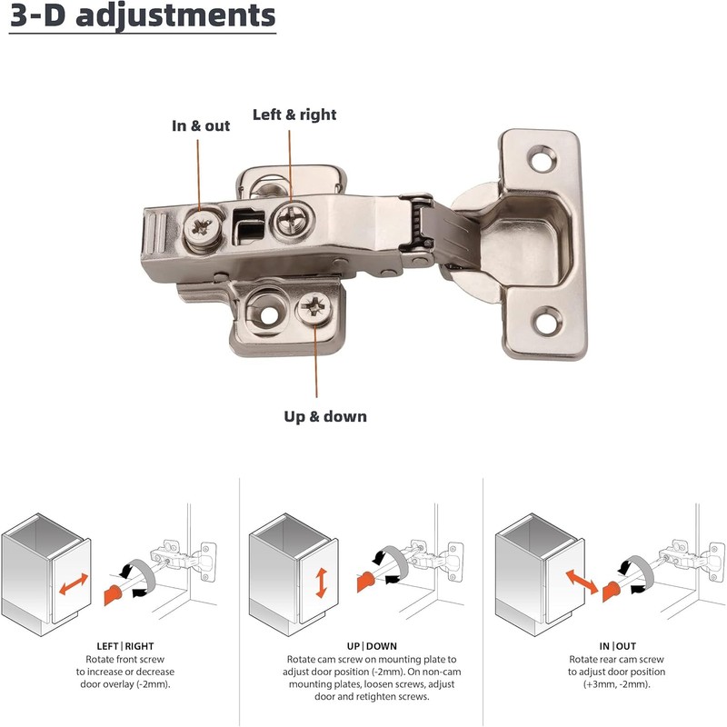 DecoBasics Full Overlay European Soft Close Cabinet Hinges for Kitchen
