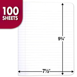 Mead Composition Notebook, Wide Ruled Paper, 7-1/2" x 9-3/4", 100 Sheets, Green Marble (09918AC5)