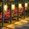 Mancra Solar Pathway Lights Outdoor, 10 Pack Metal & Glass