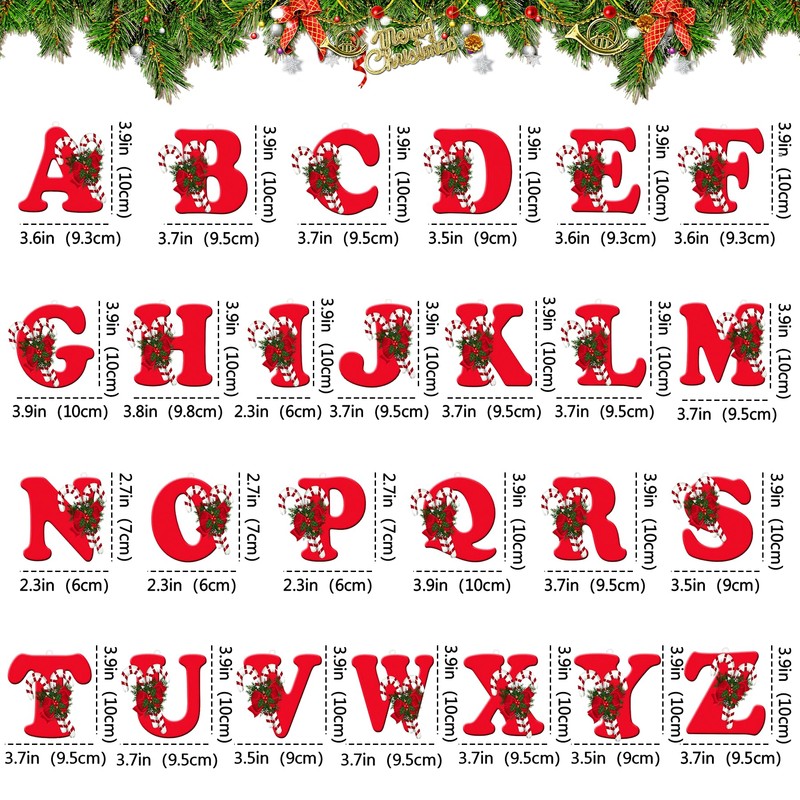 Letter Christmas Ornaments, Alphabet Ornaments, Christmas Tree Hanging Decorations, Acrylic