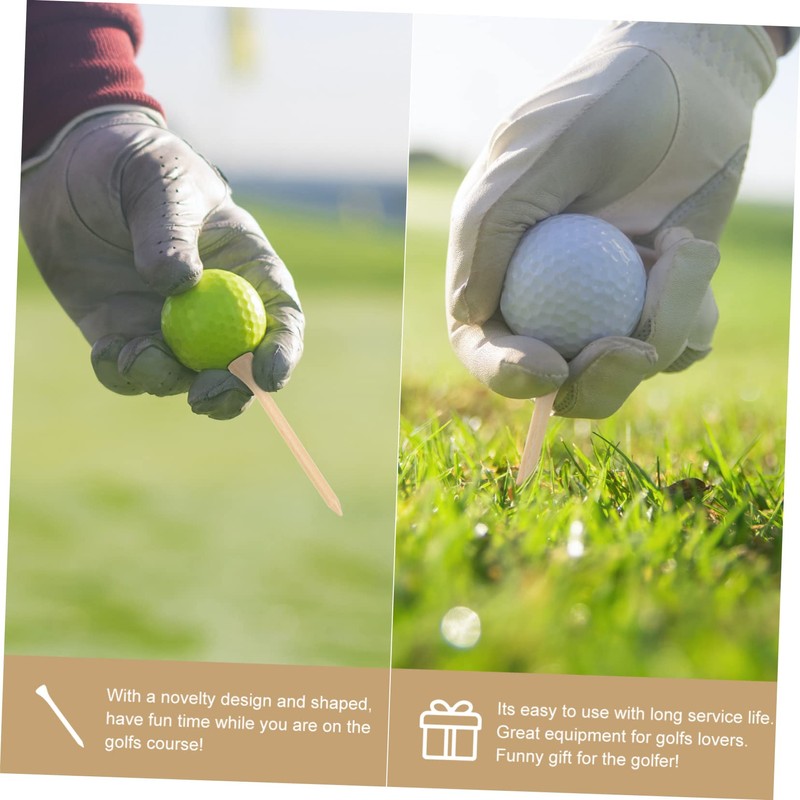 BESPORTBLE 100pcs Wooden Golf Tees for Outdoor Use Golfs Holders