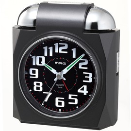 Mag T-656 BK-Z Noah Precision Alarm Clock, Loud Volume, Analog Bell Sound, Alarm, Snooze Light, Black, Bell Attack