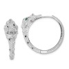 Unbranded 32.83mm Sterling Silver Rhodium-plated Polished CZ Cheetah Hinged Hoop