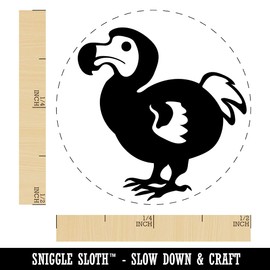 Extinct Dodo Bird Self-Inking Rubber Stamp Ink Stamper for Stamping Crafting Planners - 1/2 Inch Mini - Dry Pad (No Ink)