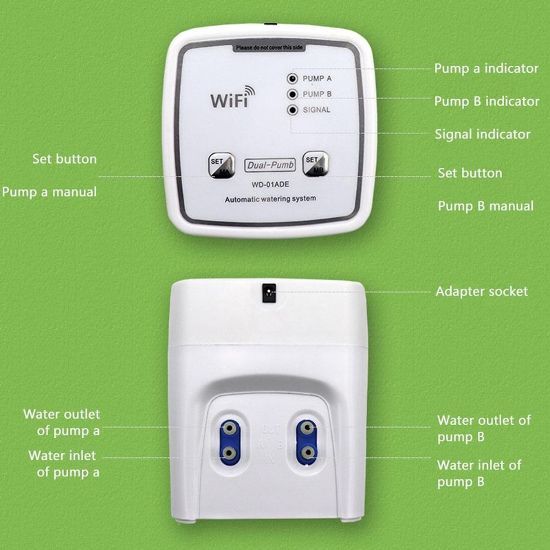 Wifi Double Pump Smart Watering System Smart Self Watering Timer