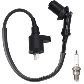 Tanbupu GY6 Racing Ignition Coil with A7TC Spark Plug for 50CC 80CC 90CC 110CC 125CC 150CC Compatible with ATV Motorcycle Moped Scooter Go Kart Pit Dirt Bike