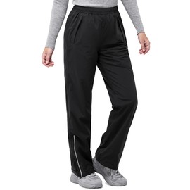33,000ft Women's Rain Pants Lightweight Breathable Waterproof Pants Windproof Overall Pant for Hiking, cyclin, Golf, Outdoor Black