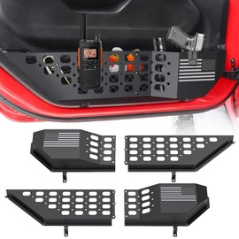 DIAMOOKY Metal Front Door Pocket Storage Box for Jeep Wrangler JL JLU 4XE 2018-2026 & Gladiator JT 2020-2023 2024 2025 2026 Accessories Door Storage Organizer Molle Panels (Not for Power Seats), 2PCS