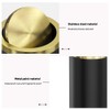 LEASYLIFE 9L/2.4GAL Black Bathroom Trash Can,Gold Small Trash Can with