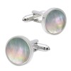 Rockyu Men's Gold Button Shirt Cuffs, Abalone Shell, Deep Sea,