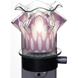 Pink Glass Plug-in Aroma Lamp Oil Warmer