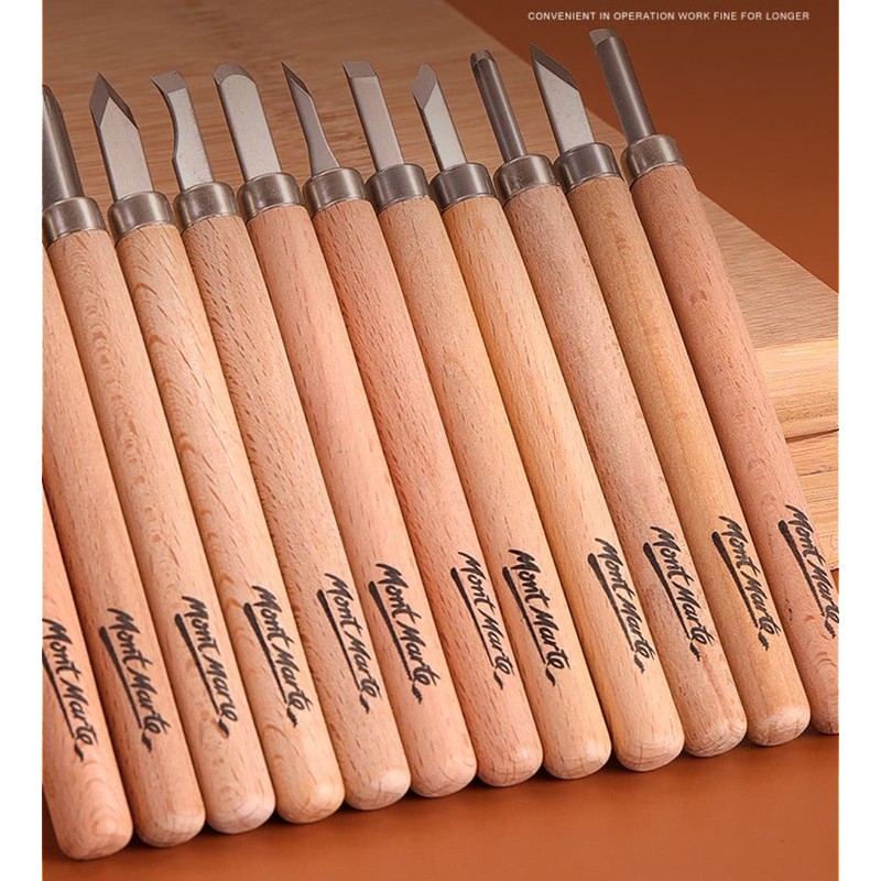 Mont Marte Wood Carving Tool 12-Piece Set