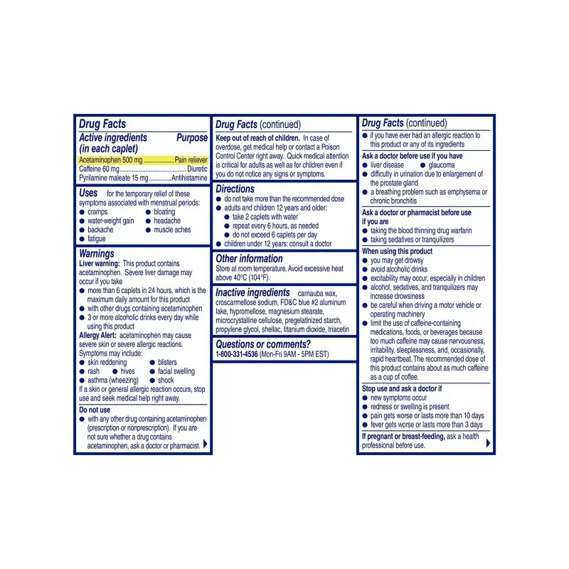 Midol Complete Acetaminofen Alivio Del Dolor 40 Tabletas