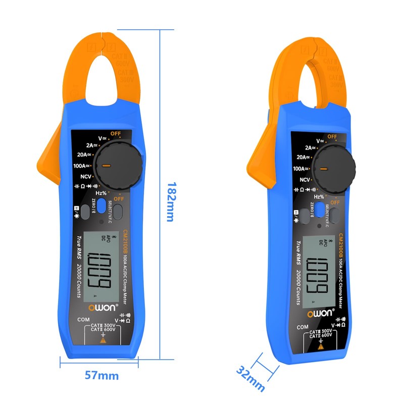 OWON CM2100B Digital Clamp Meter Bluetooth Smart Electrical Tester 600V