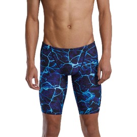 TYR Men's Standard Durafast Elite Solid Jammer Swimsuit, Blue/Synapse, 26