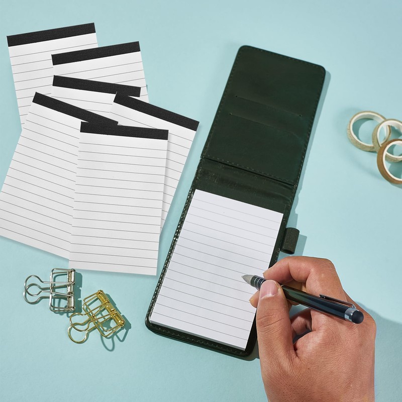 8Pcs Mini Pocket notepad A7 Holder Set, PU Leather Small