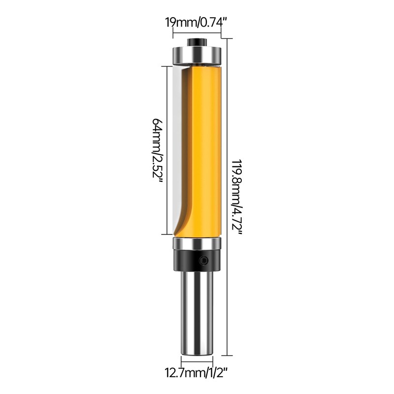 HUHAO Top and Bottom Bearing Flush Trim Router Bits Set