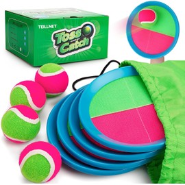 Toss and Catch Ball Set for Toddlers, Kids and Adults - Classic Kids Toys Outdoor Indoor - Sturdy & Water-Resistant, Great Game for Beach, Pool and Yard - Easter Basket Stuffers Gift for Boys Girls