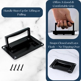 Livale Trap Door Pull Handle - Recessed Door Handle Pull for Floor Hatch, Flush Door Handle for Access Panel, Tool Box, Drawer or Cabinet - Comfortable to Hold, 1 Pack