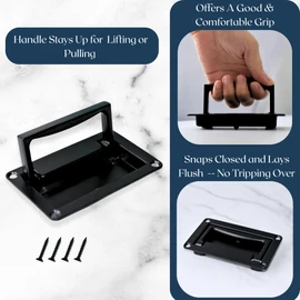 Livale Trap Door Pull Handle - Recessed Door Handle Pull for Floor Hatch, Flush Door Handle for Access Panel, Tool Box, Drawer or Cabinet - Comfortable to Hold, 1 Pack