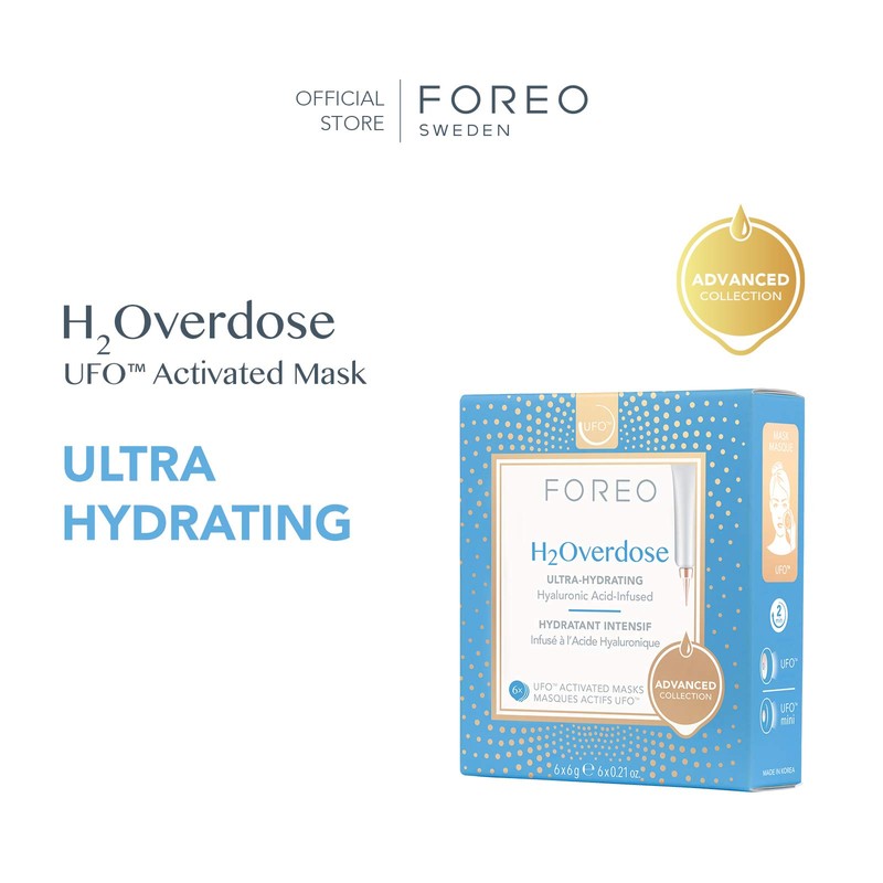 FOREO - Máscara activada por Ufo (6 unidades), H2Overdose, 1