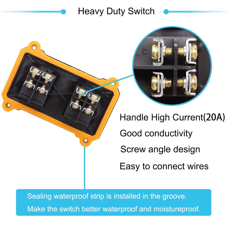 Hmknana IP67 Waterproof Inline Cord Switch 12V DC 20A 4Pin