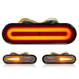 Hiapix Dual Color 12-80V Motorcycle Scooter LED Light Lamp, Amber Color For Turn Signals, Red Color For Tail Light Brake Stop