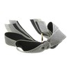 VINGTAINE H7220-BK- Gingham Plaid Long Ribbon Pony Hook Hair Cuff