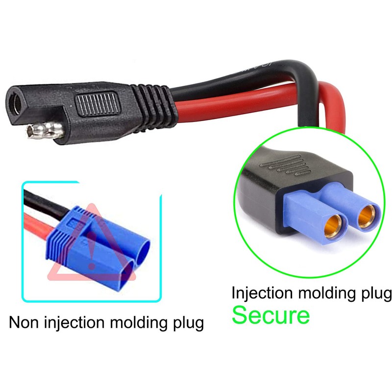 ZHOFONET 10AWG Ec5 Female to SAE Connector,2pack SAE to EC5