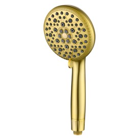 SUMERAIN Filtered Shower Head with Hard Water Filter - 9-Spray FOF ScaleBlock & Vitamin C Skin Care, 3-Month Cartridge for California/Texas/Illinois, Brushed Gold