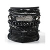 GAUEIOUR Punk Braided Leather Bracelets Set, Woven Cuff Vintage Bracelets