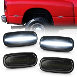 NEIFILES 4PCS LED Side Marker White Lights Compatible with Dodge Ram 2500/3500 (Dual Rear Wheel) 2003-2009 | Fits SLT, ST, TRX4, Sport, Laramie Fender Bumper Lamps,10X Brightness,Plug & Play