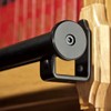 Rolling Ladder Track Bracket – Black Finish, Hook Style Horizontal