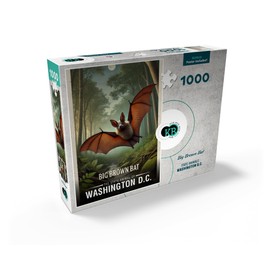 MyPuzzle Washington D.C., Big Brown Bat: State Animals Series - Premium 1000 Piece Jigsaw Puzzle for Adults