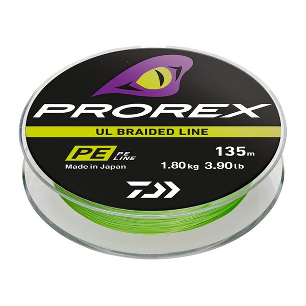Daiwa Prorex Ultra Light Finesse Braided Cord, 135 m, Chartreuse,