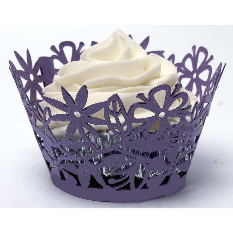 PME Mauve Floral Cupcake Wrappers, Pack of 12