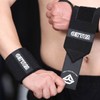 Sports Wrist Support for Deadlift & Dumbbell Exercises SIS-517 Valeo Wrist Strap/01.Black 3ea