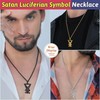 FaithHeart Satan Necklace for Male Punk Gothic Jewelry Satanic Symbol