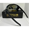 FRAME US NIB Large Shield Rimless Sunglasses Z87 Black Frame